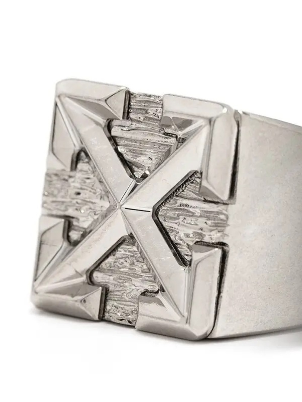 NWT Off-White Arrow Textured Signet Ring Size 60 (US Size 9) Ret. $430